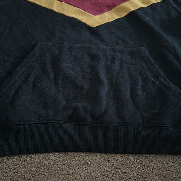 Vintage Havana Women’s Hooded Black Cold Shoulder Ripped Seeatshirt - Picture 3 of 6